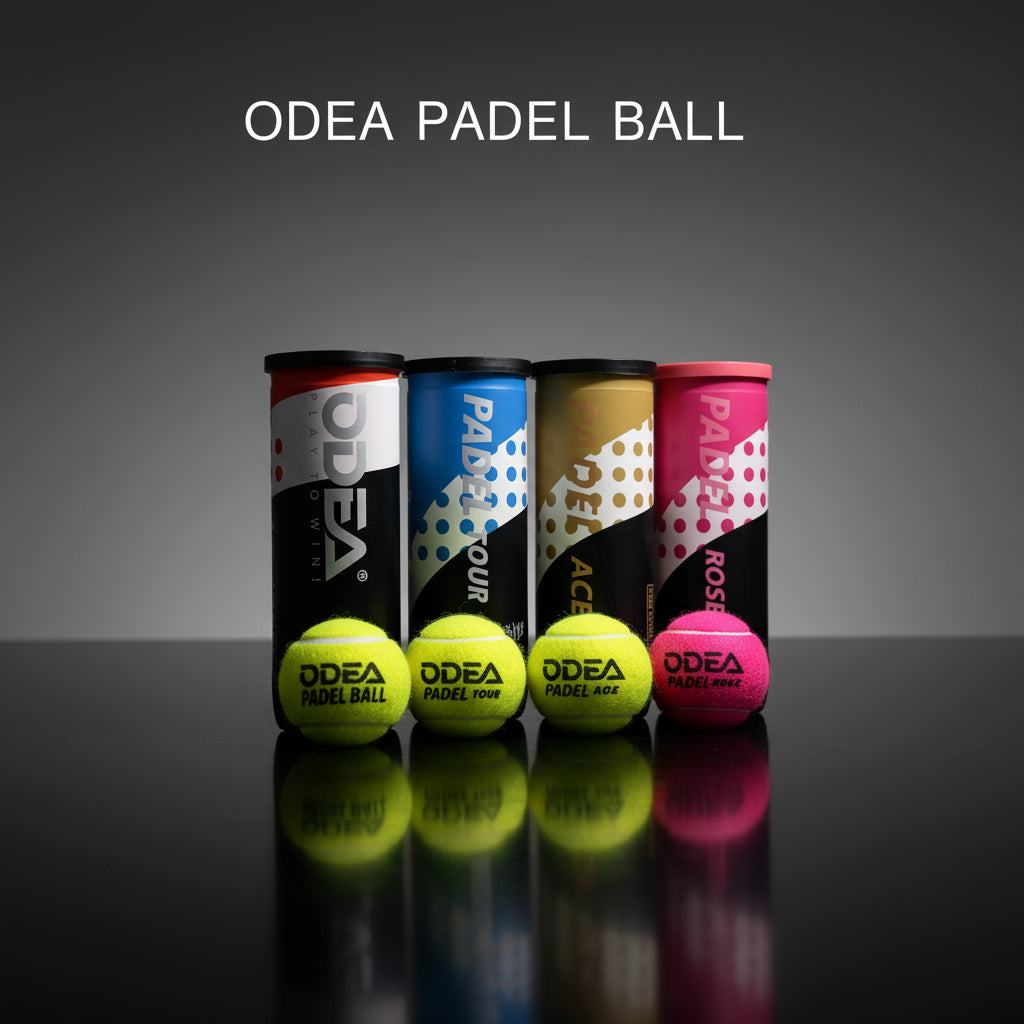 ODEA padel balls and packaging on a white background