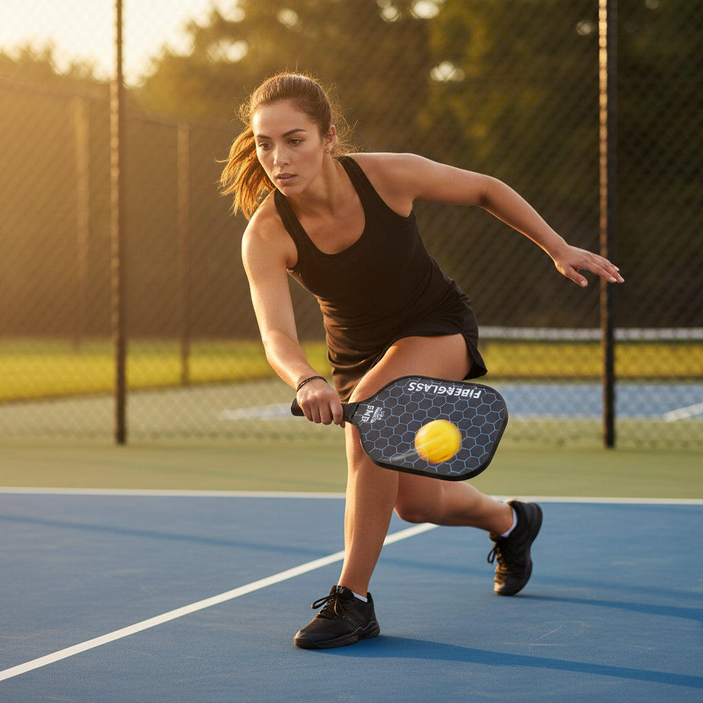 Pickleball Paddles Set of 2 USAPA Approved Fiberglass Pickle Ball Paddles with 4 Pickle Balls Durable Racket for Beginners